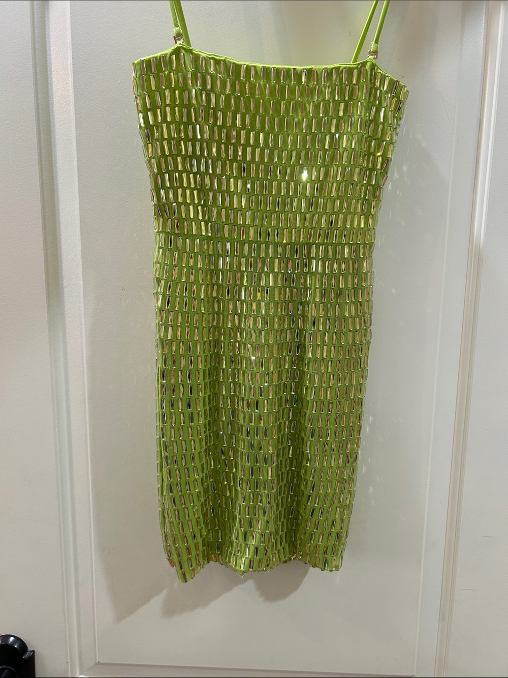 Oh Polly Lime Green Strappy Mini Dress
